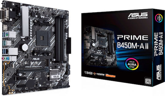 Asus Prime B450M-A II Motherboard Micro ATX με AMD AM4 Socket 90MB15Z0-M0EAY0