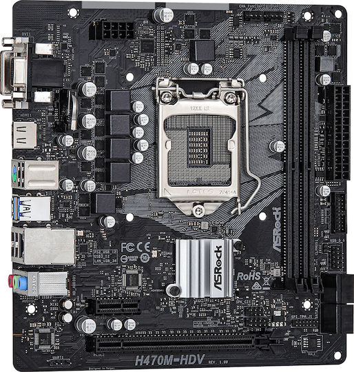 ASRock H470M-HDV Motherboard Micro ATX με Intel 1200 Socket 90-MXBG50-A0UAYZ