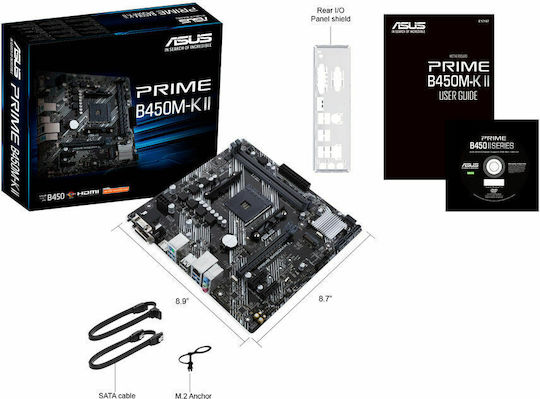 Asus Prime B450M-K II Placă de bază Micro ATX cu AMD AM4 Socket