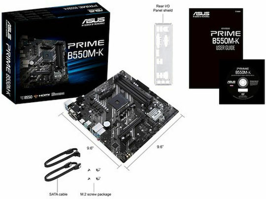 Asus Prime B550M-K Motherboard Micro ATX με AMD AM4 Socket 90MB14V0-M0EAY0