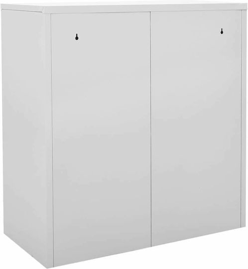 Metallischer Schließfach mit Verriegelungsfunktion mit 9 offenen Außenschränken Hellgrau / Grün 90x45x92,5cm