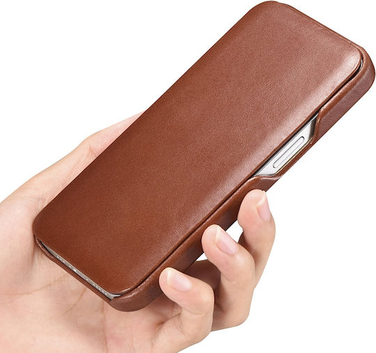 iCarer Curved Edge Vintage Book Δερμάτινο Καφέ (iPhone 13 Pro Max)