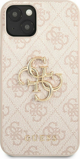 Guess Metal Logo Back Cover Fabric / Silicone Pink (iPhone 13)