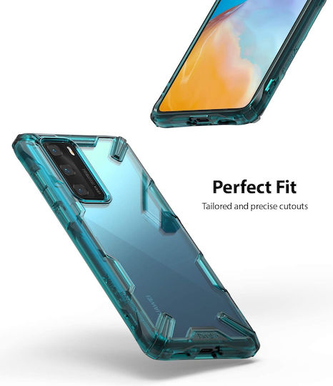 Ringke Fusion-X Back Cover Plastic 2mm with Strap Turquoise (Huawei P40)