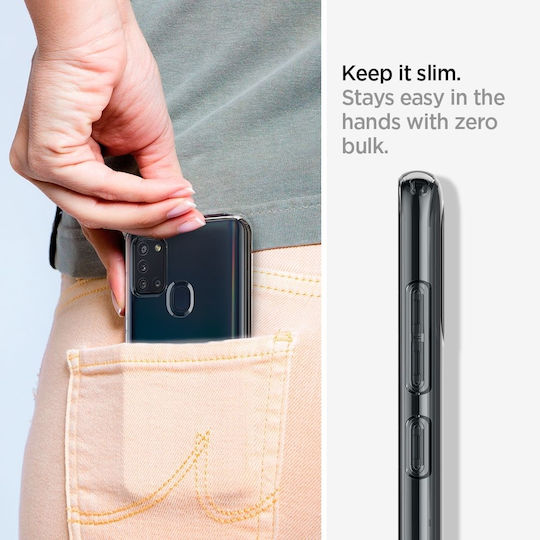 Spigen Liquid Crystal Umschlag Rückseite Silikon Transparent (Galaxy A21s)