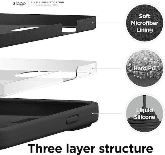 Elago Soft Back Cover Σιλικόνης 0.2mm Μαύρο (iPhone 13 Pro Max)