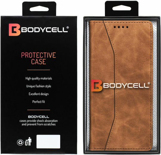 Bodycell PU Leather Wallet Synthetic Leather Brown (Realme 7)