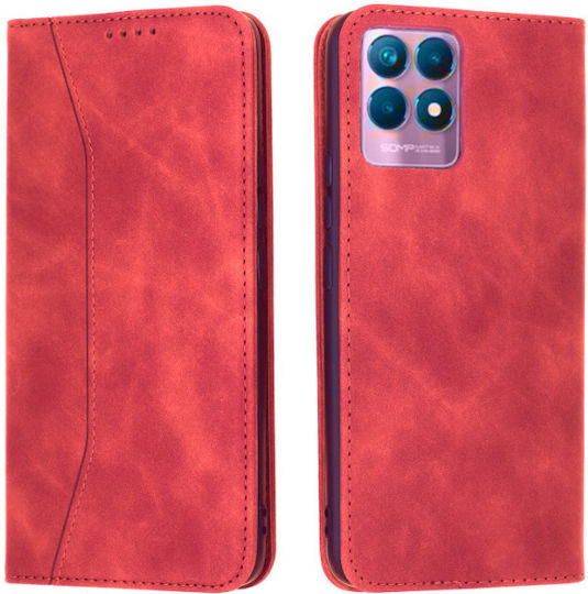 Bodycell PU Leather Wallet Synthetic Leather Red (Realme 8i)