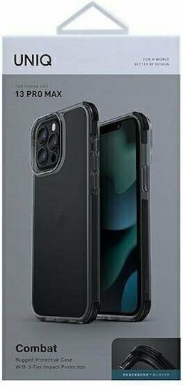 Uniq Combat Back Cover Σιλικόνης Carbon Black (iPhone 13 Pro Max)
