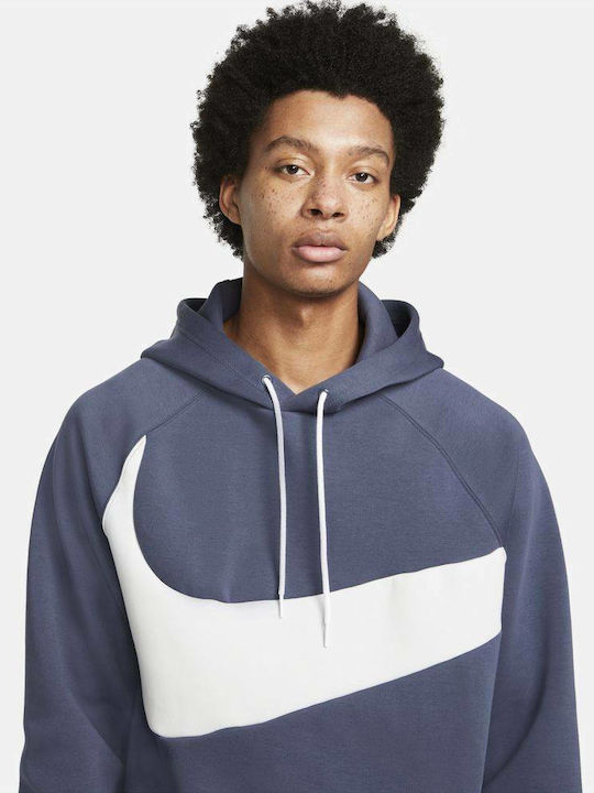 Swoosh Tech Fleece Φούτερ με Κουκούλα Thunder Blue