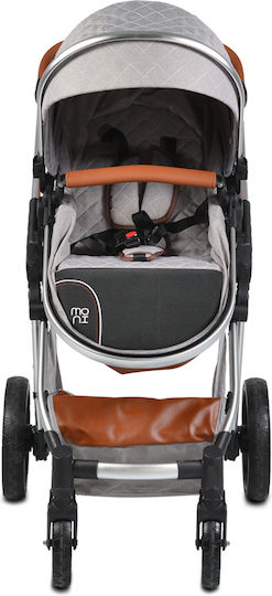 Cangaroo Alma Adjustable 3 in 1 Baby Stroller Suitable for Newborn Light Grey 7.5kg