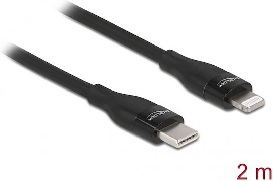 DeLock USB-C to Lightning Cable Μαύρο 2m (86638)