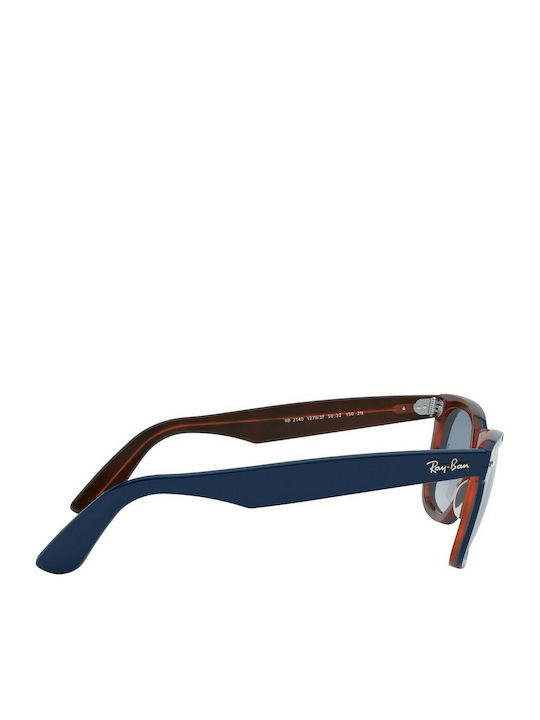 Ray Ban Wayfarer Sunglasses with Navy Blue Plastic Frame and Blue Gradient Lens RB2140 1278/3F