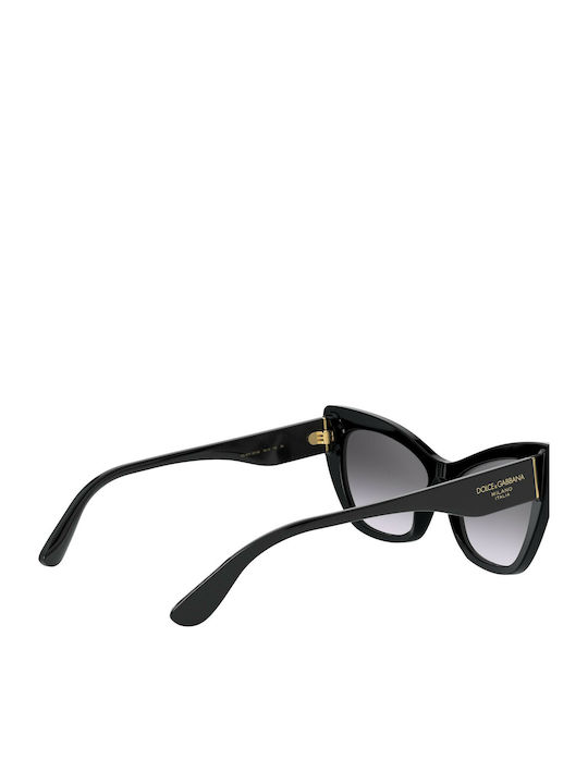 Dolce & Gabbana Women's Sunglasses with Black Plastic Frame and Black Gradient Lens DG4370 501/8G