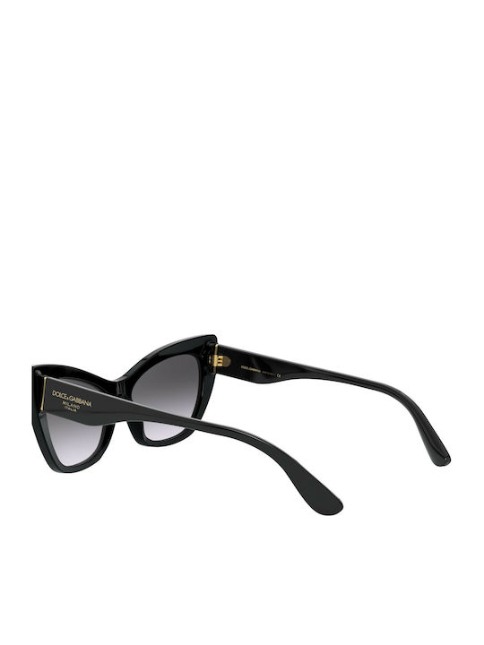 Dolce & Gabbana Women's Sunglasses with Black Plastic Frame and Black Gradient Lens DG4370 501/8G