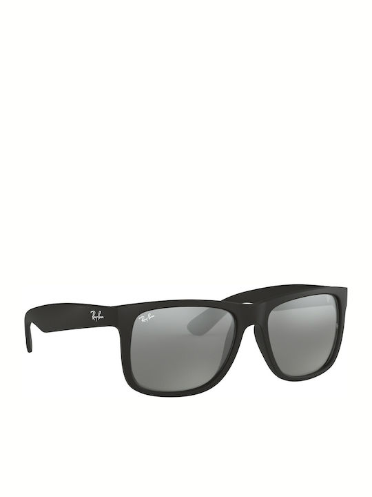Ray Ban Justin Unisex Sunglasses with Black Plastic Frame and Silver Mirror Lens RB4165 622/6G