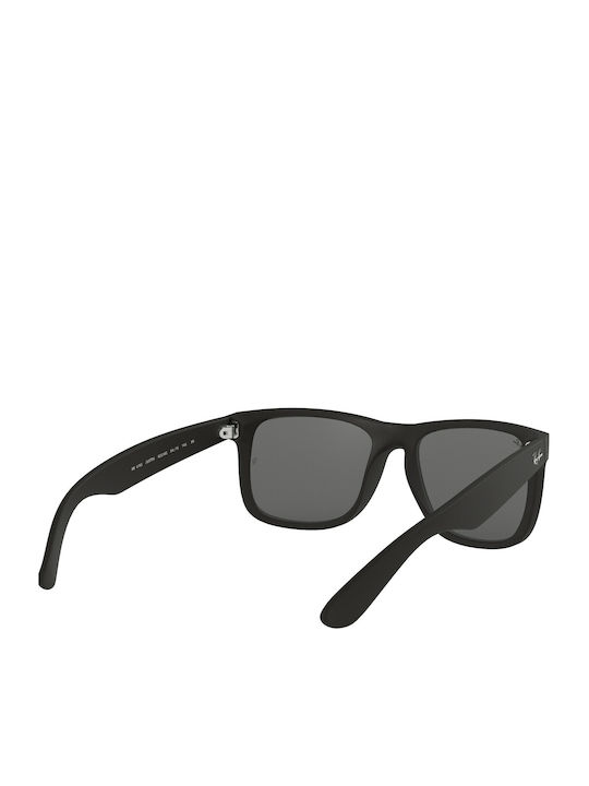 Ray Ban Justin Unisex Sunglasses with Black Plastic Frame and Silver Mirror Lens RB4165 622/6G