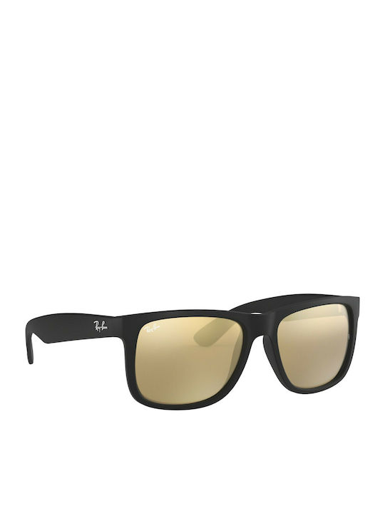Ray Ban Justin Unisex Sunglasses with Black Plastic Frame and Brown Gradient Mirror Lens RB4165 622/5A