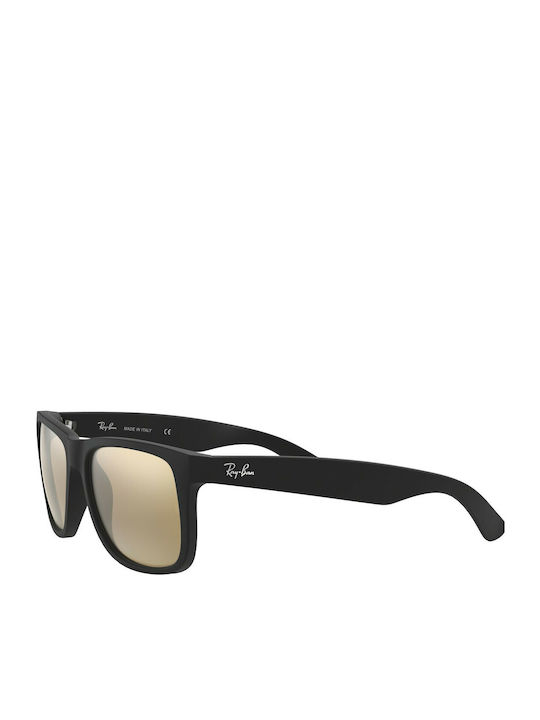 Ray Ban Justin Unisex Sunglasses with Black Plastic Frame and Brown Gradient Mirror Lens RB4165 622/5A