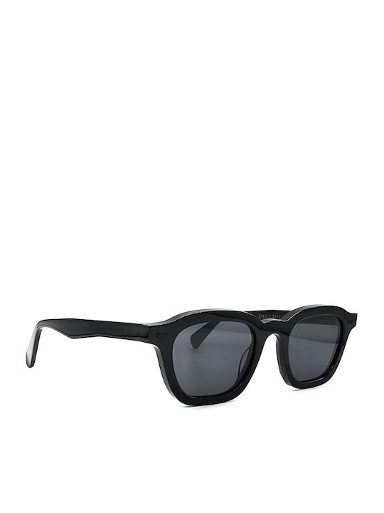 Gast Mente Unisex Sunglasses with Black Plastic Frame and Black Lens ME01