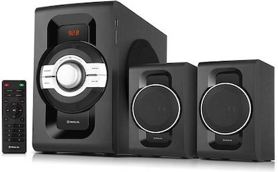 Real-El M-590 Ηχεία Υπολογιστή 2.1 με Bluetooth και Ισχύ 60W σε Μαύρο Χρώμα