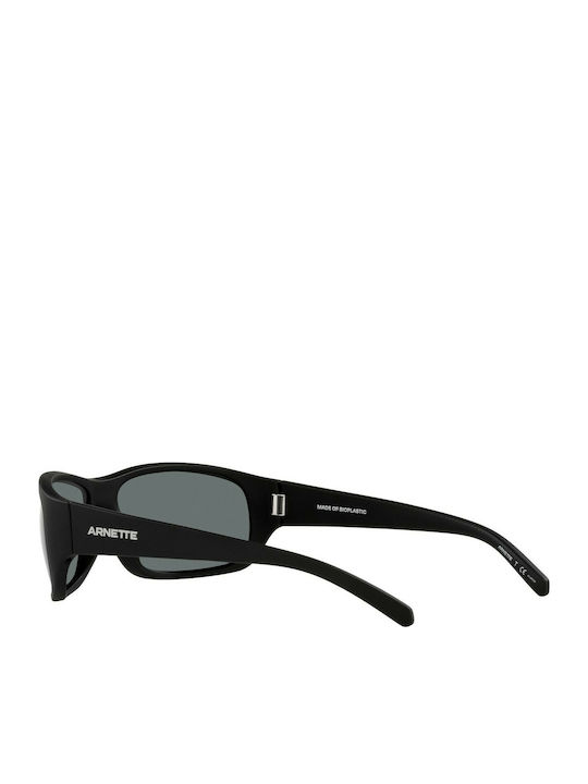 Arnette Uka-Uka Male Sunglasses with Black Horn-Rimmed Frame and Grey Lens AN4290 275881