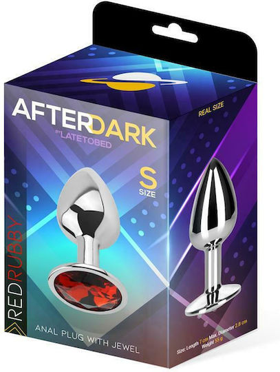 LateToBed AfterDark Red Ruby Anal Plug Klein Silber 7cm