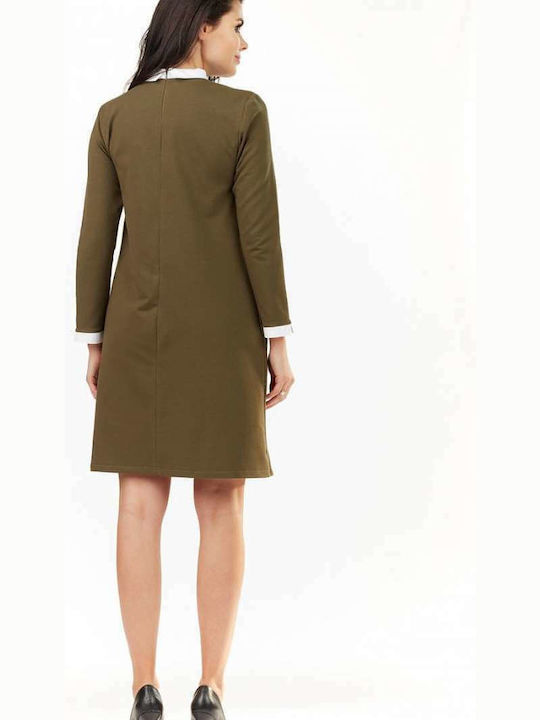 Awama Midi Kleid Khaki