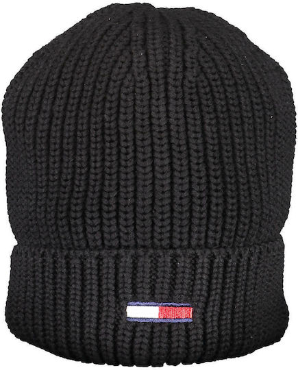 Beanie Ανδρικός Σκούφος με Rib Πλέξη σε Μαύρο χρώμα