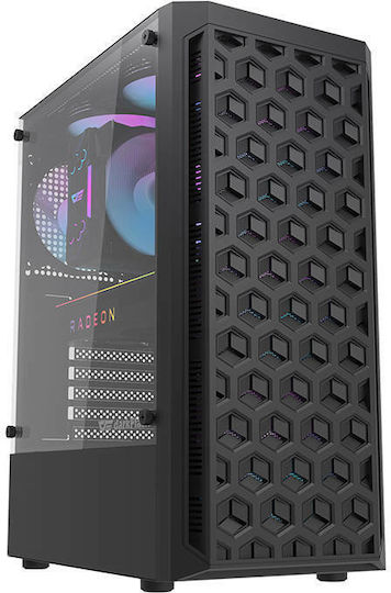 Darkflash DK300 Gaming Midi Tower Κουτί Υπολογιστή με Πλαϊνό Παράθυρο Μαύρο