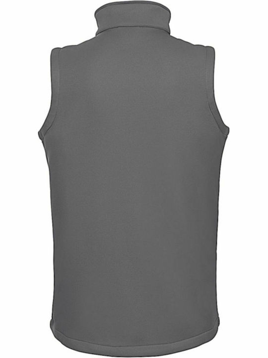 Russell Europe Men's Sleeveless Softshell Jacket Waterproof and Windproof Gray