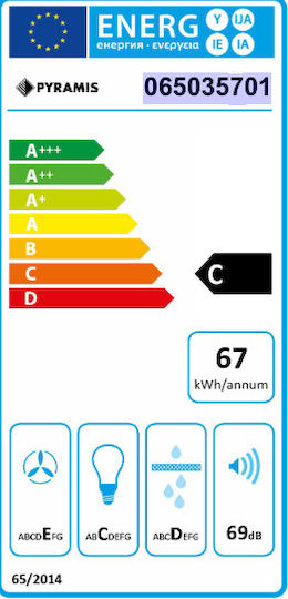 Pyramis Power Ελεύθερος Απορροφητήρας 60cm Καφέ