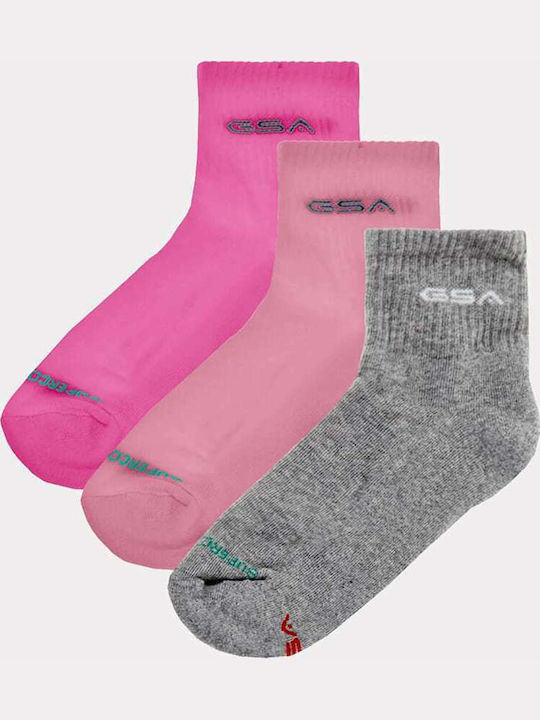 GSA Athletic Kids' Long Socks Aero 500 Pink 3 Pairs