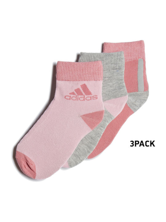 Adidas Αθλητικά Παιδικά Σοσόνια Ροζ 3 Ζευγάρια