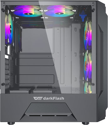 Darkflash LEO Gaming Midi-Turm Computergehäuse Schwarz