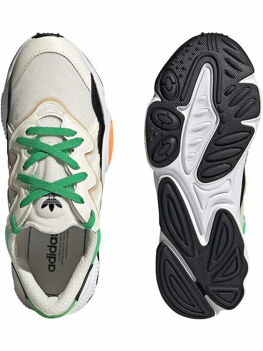 Ozweego Herren Chunky Sneakers Cream White / Core Black / Screaming Orange