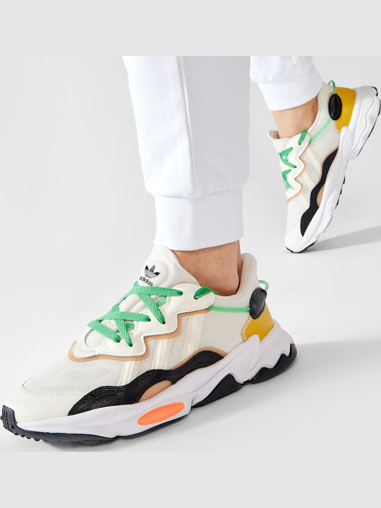Ozweego Herren Chunky Sneakers Cream White / Core Black / Screaming Orange
