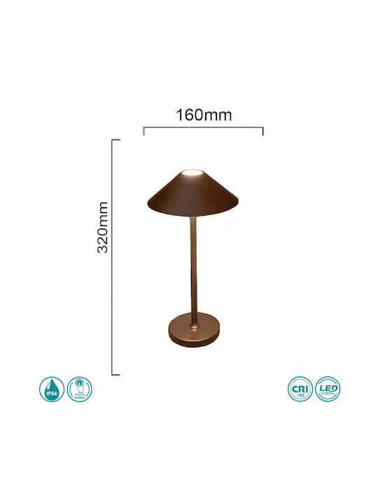 Ondaluce Moon Außenstehlampe LED für Außenbereich 3W mit Warmweißem Licht IP54 Braun