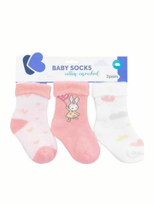 Kikka Boo Kids' Ankle Socks Rabbits In Love Pink 3 Pairs