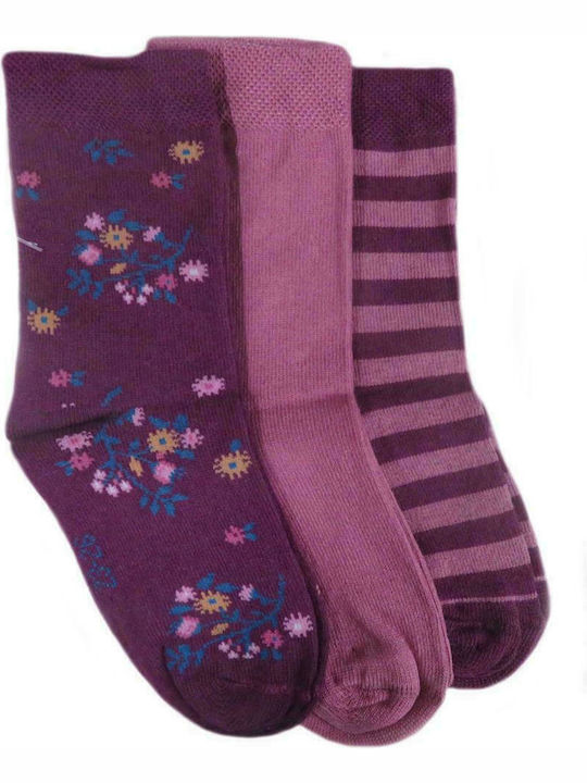 Ewers Girls 3 Pack Knee-High Socks Purple