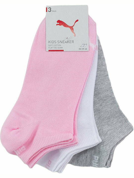 PUMA Athletic Kids' Ankle Socks Invisible 3P Multicolored 3 Pairs