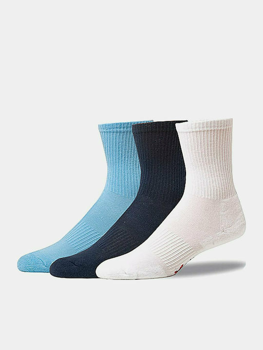 Xcode Athletic Kids' Long Socks Blue/Purple/White 3 Pairs