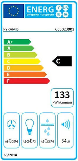 Pyramis Plus Απορροφητήρας Καμινάδα 90cm Inox