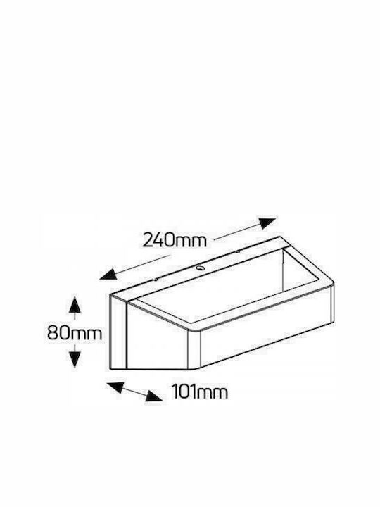 Geyer Wall-Mounted Outdoor Ceiling Light LED IP54 6W with Warm White Light 24x80x8εκ.