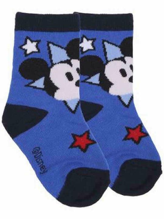 Cerda Kids Socks Knee-High Mickey Light Blue 5 Pairs