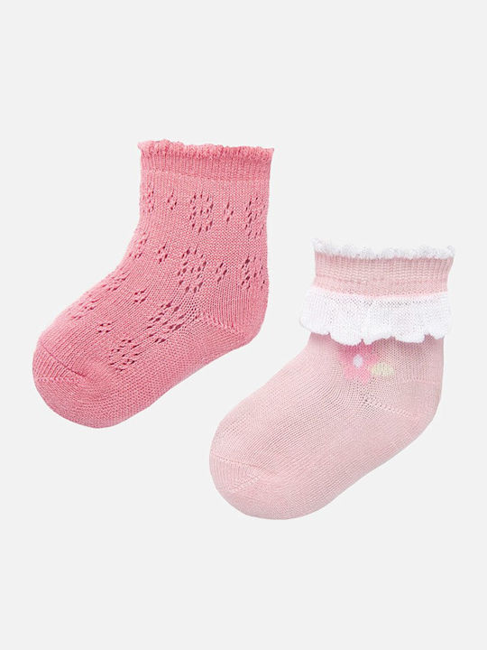 Mayoral Girls 2 Pack Ankle Socks Pink