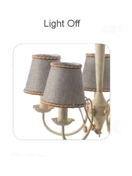 Aca Chandelier Lampshade 3xE14 Beige 54cm DL8313