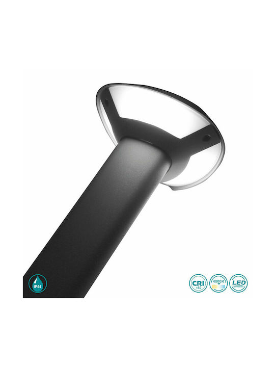 Ondaluce Außenstehlampe KLEINE POST LED Außenbereich 13W mit Natürliches Weiß Licht IP54 Schwarz