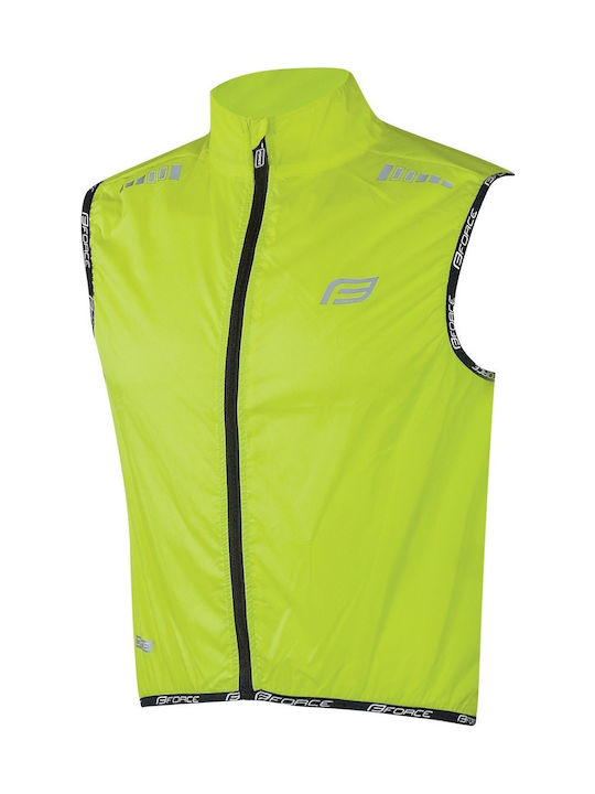 Force V48 Cycling Windbreaker Jacket Sleeveless Yellow