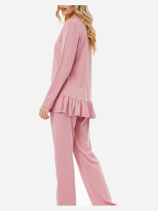 Minerva Winter Women's Pyjama Set Cotton Pink
